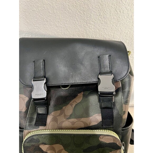 Coach Camouflage Backpack with Green Logo main image 6